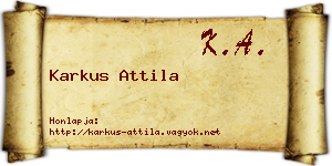 Karkus Attila névjegykártya
